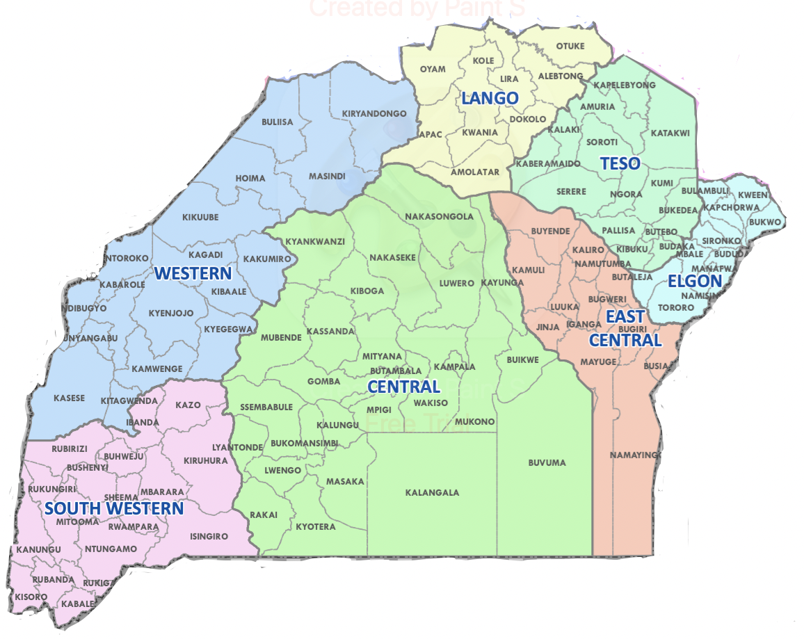 Map showing GROW-WEPs Regions Assigned to UWEAL